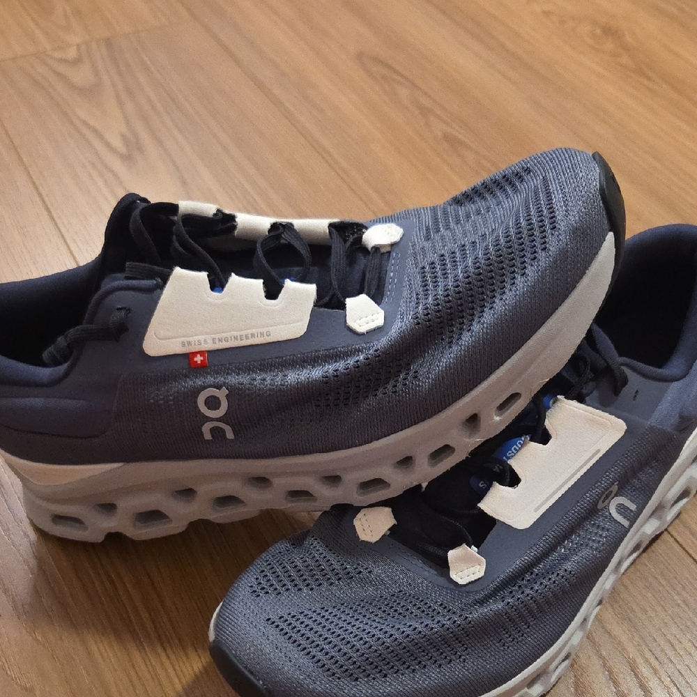 Men's On Cloud Stratus Running Walking Shoes Grey And Navy, Size 10.5